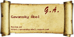 Gavansky Ábel névjegykártya